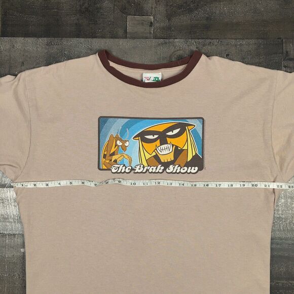Vintage 2003 The Brak Show Cartoon Graphic Ringer T Shirt Adult Swim Brown Large - Picture 14 of 16